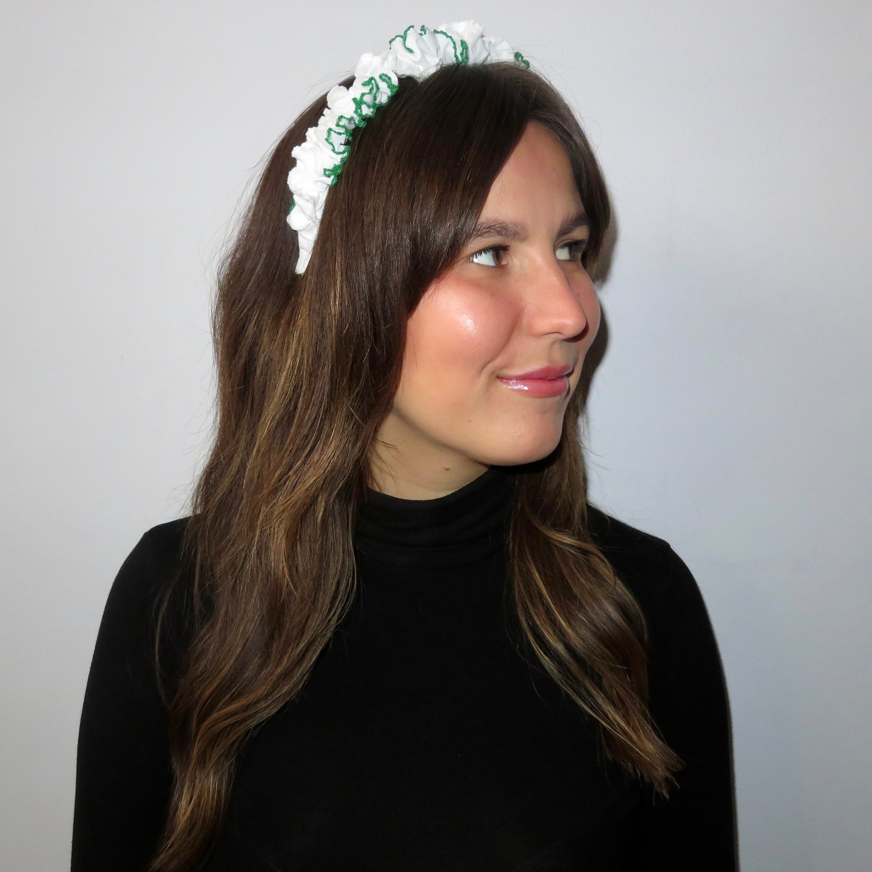 Diana Headband | White & Green